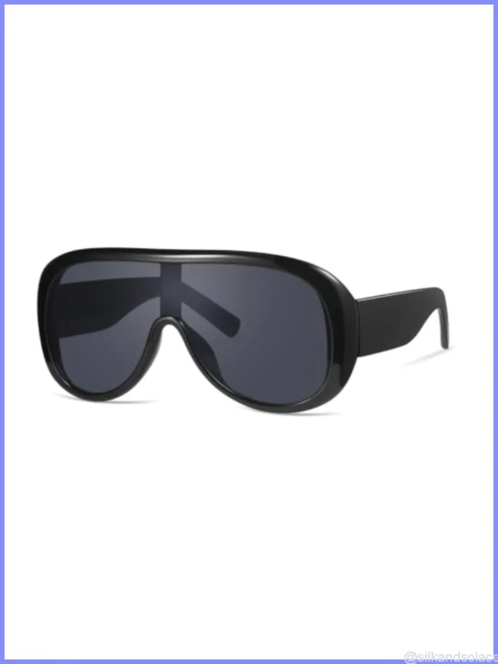 Oversized Shield Sunglasses UV400 Retro Thick Frame Full Coverage